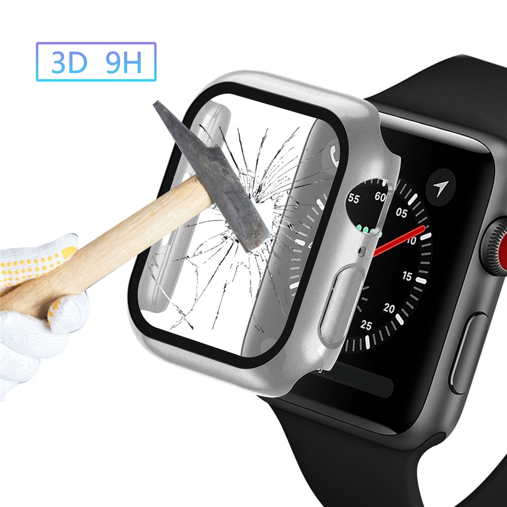 Apple Watch 45mm - Matte Frame PC + Tempered Glass Silver — estuche (foto 4 de 9)