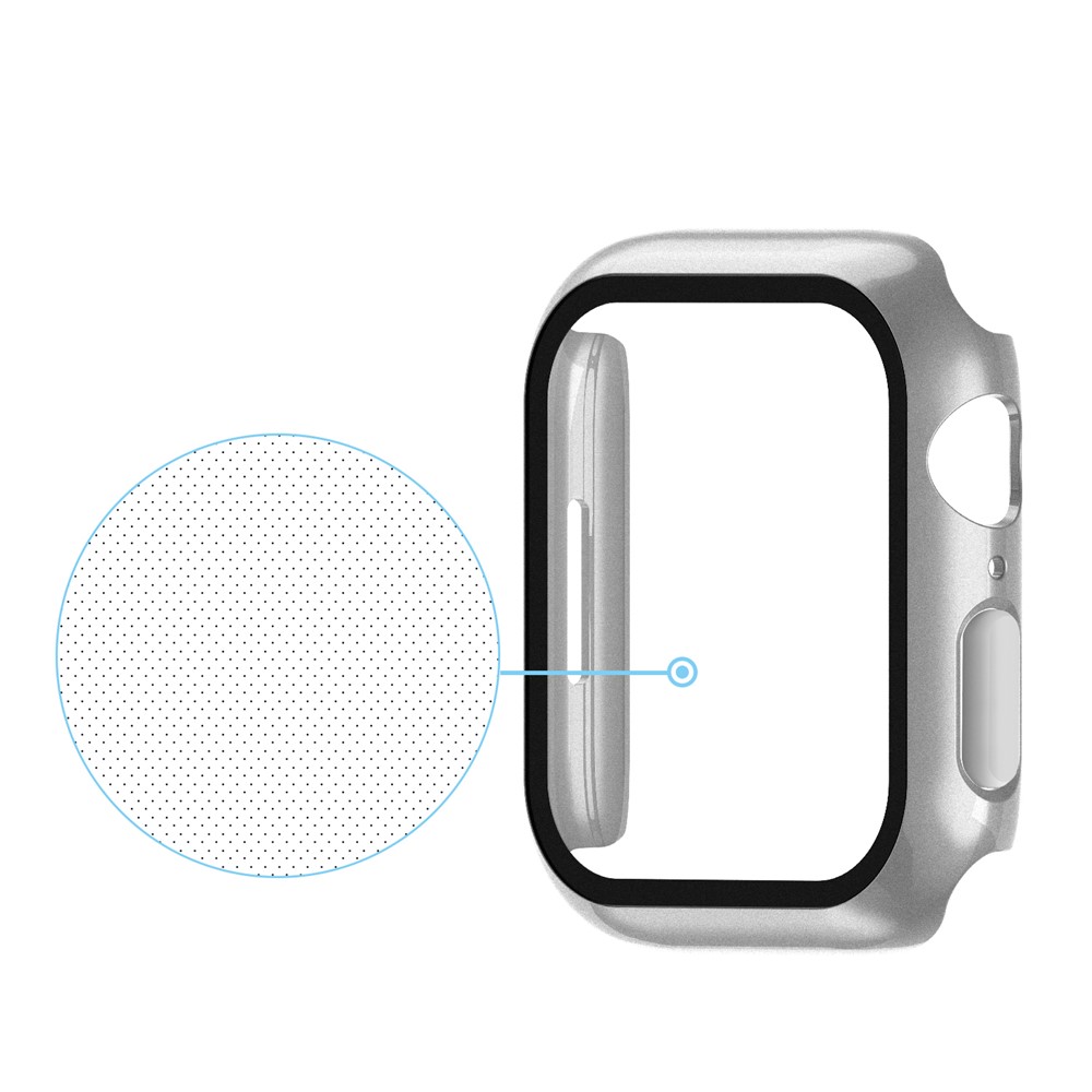 Apple Watch 45mm - Matte Frame PC + Tempered Glass Silver — estuche (foto 6 de 9)