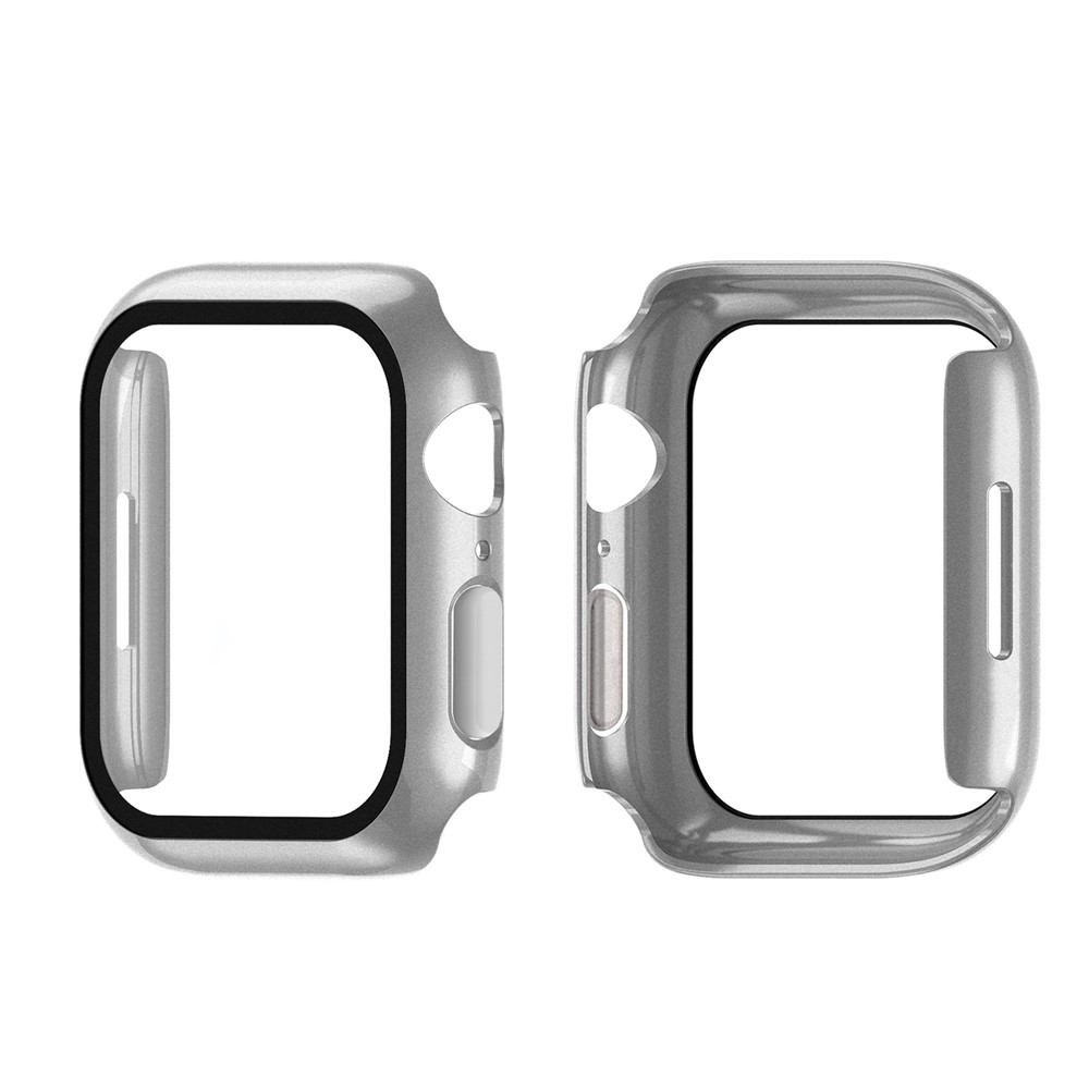 Apple Watch 45mm - Matte Frame PC + Tempered Glass Silver — estuche (foto 7 de 9)