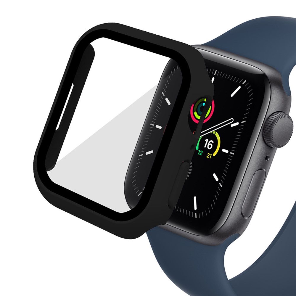 Apple Watch 45mm - ENCAY Hard PC + Tempered Glass Black