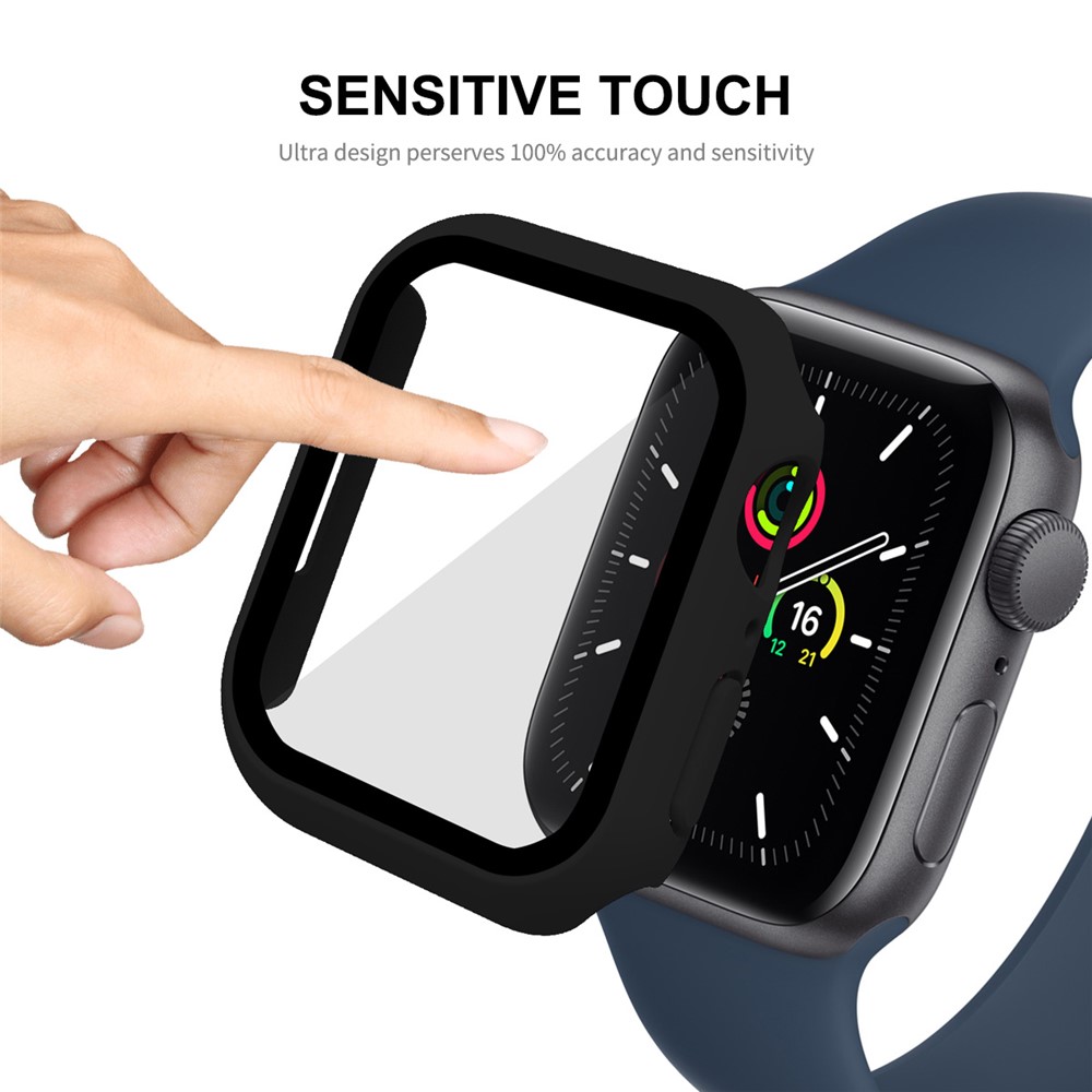 Apple Watch 41mm - ENCAY Hard PC + Tempered Glass Transparent — estuche (foto 5 de 7)