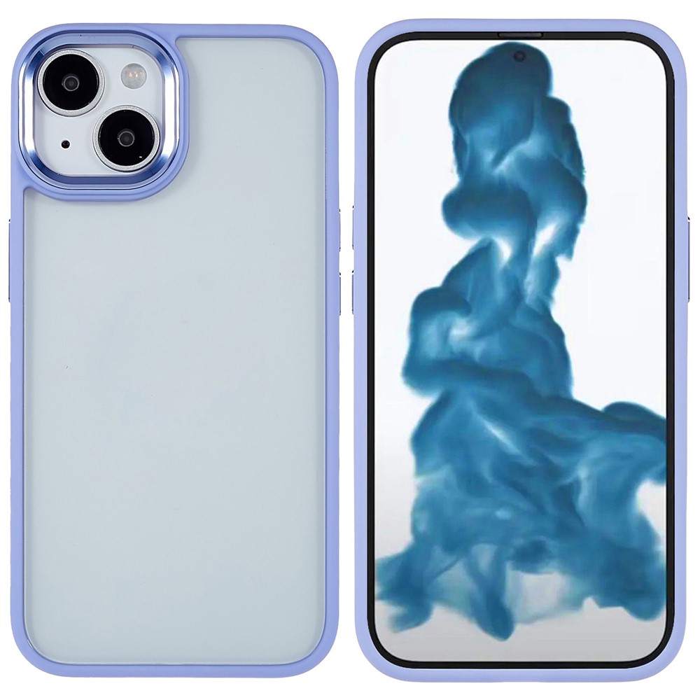 iPhone 14 - TPU Cover Metal Camera & Buttons Purple — estuche
