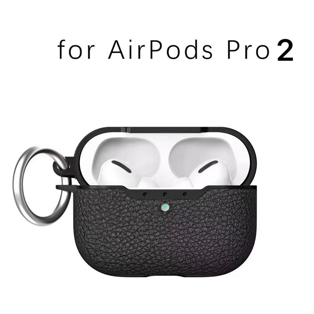 Apple AirPods Pro 2 - Litchi Texture Case Black — estuche (foto 2 de 8)