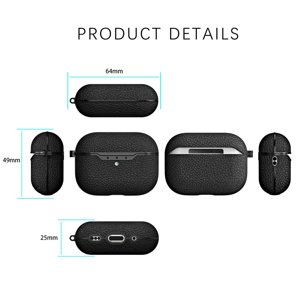 Apple AirPods Pro 2 - Litchi Texture Case Black — estuche (foto 8 de 8)