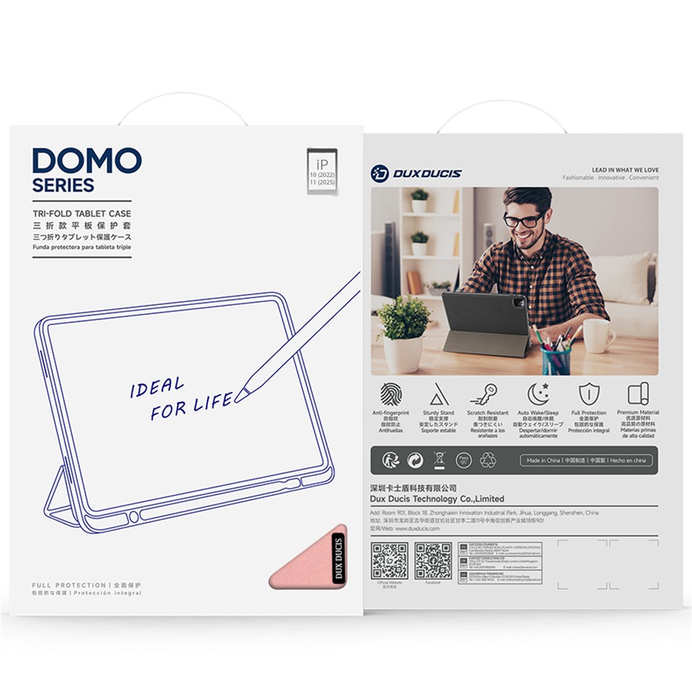 iPad 10.9 2022 - DUX DUCIS Domo Series Pink — estuche (foto 12 de 12)