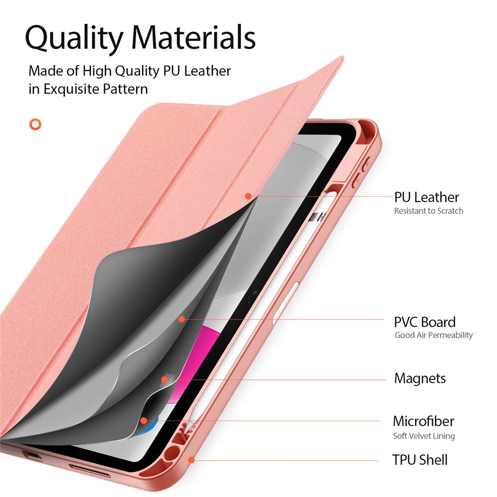 iPad 10.9 2022 - DUX DUCIS Domo Series Pink — estuche (foto 6 de 12)