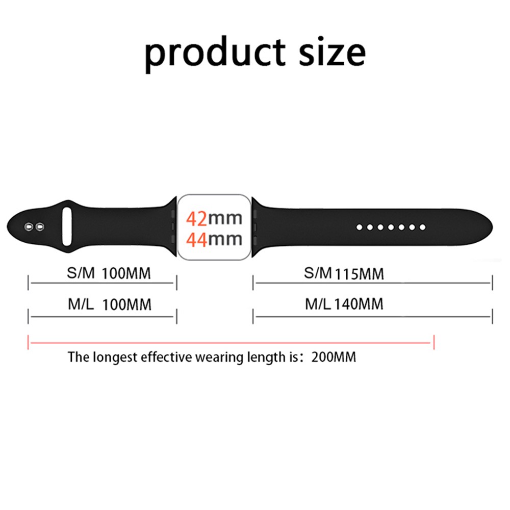 Apple Watch 44/45mm - Silicone Band All Black — correa (foto 8 de 8)