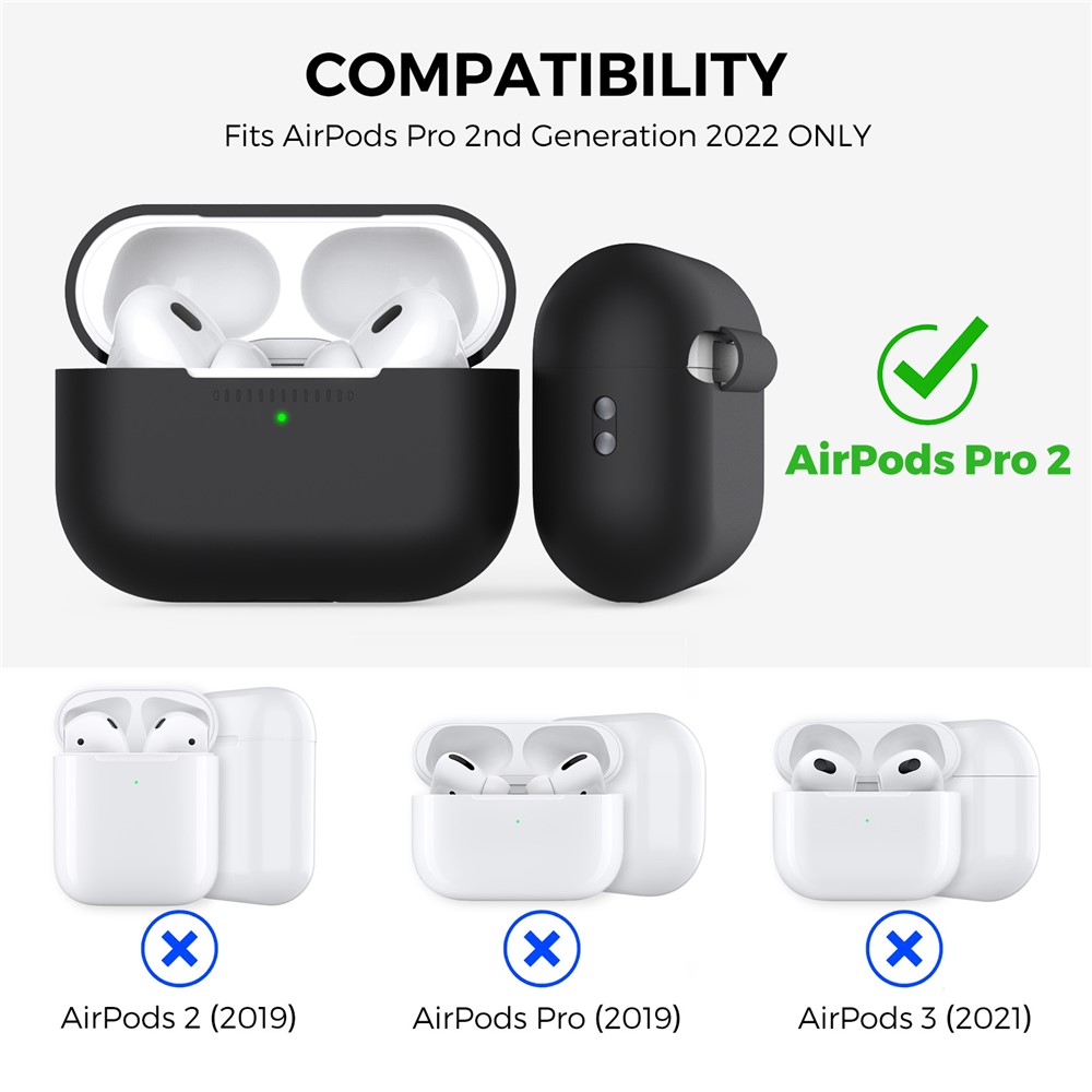 Apple AirPods Pro 2 - AHASTYLE Silicone Black — estuche (foto 2 de 7)