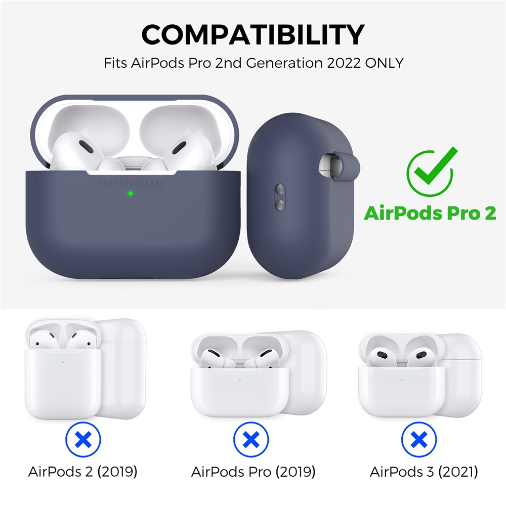 Apple AirPods Pro 2 - AHASTYLE Silicone Midnigth Blue — estuche (foto 2 de 7)