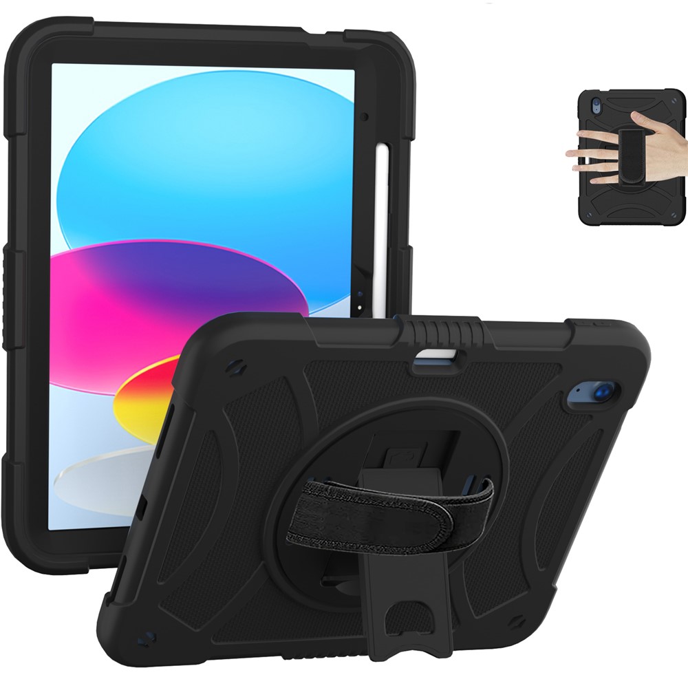 iPad 10.9 2022 - Shockproof With Handle Strap Black — estuche