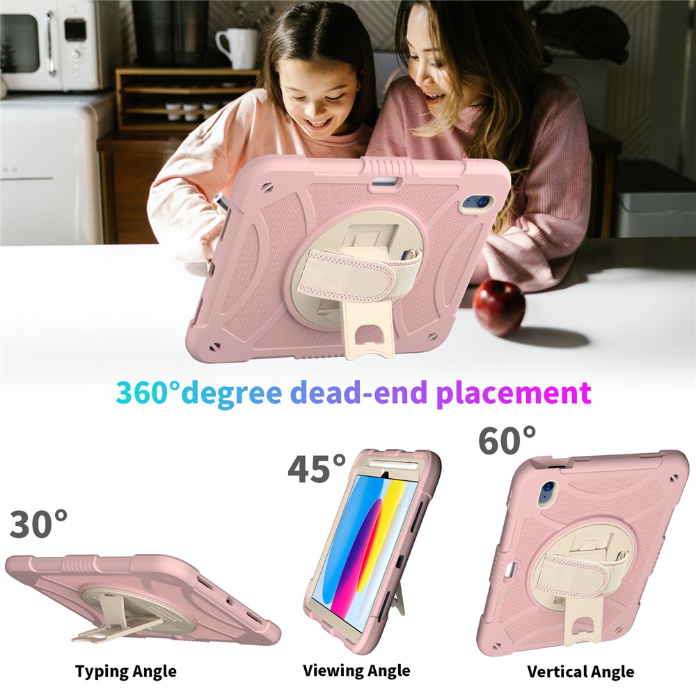 iPad 10.9 2022 - Shockproof With Handle Strap Rose Gold — estuche (foto 3 de 6)