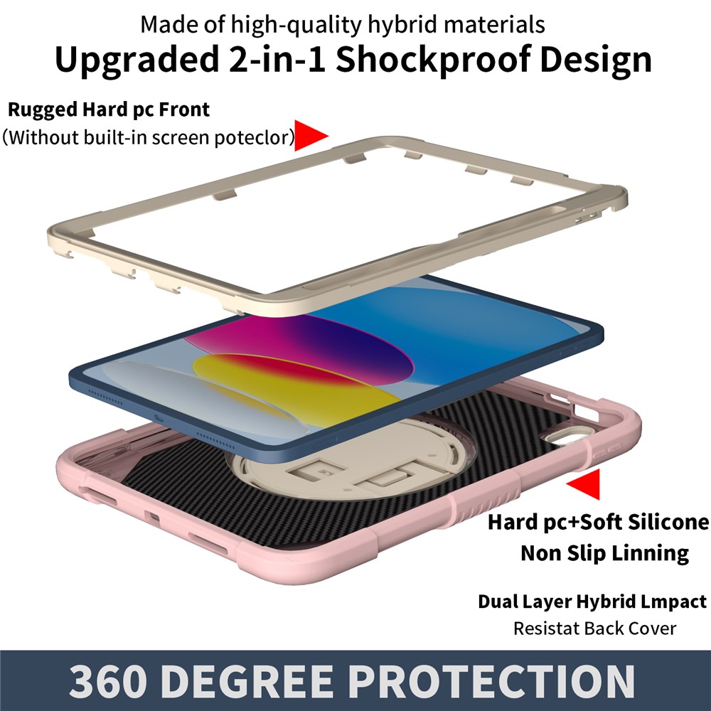 iPad 10.9 2022 - Shockproof With Handle Strap Rose Gold — estuche (foto 4 de 6)