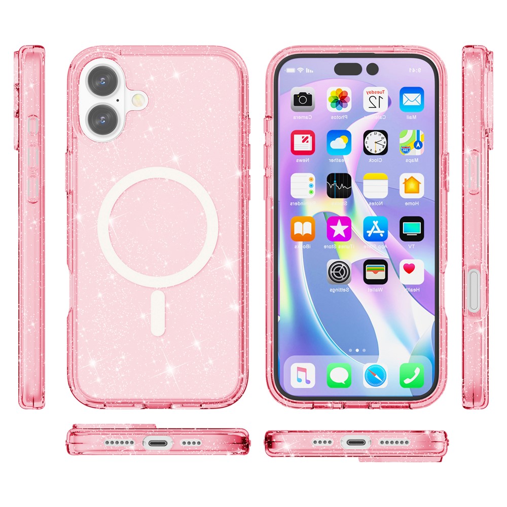 iPhone 16 - Glitter Powder With MagSafe Pink — estuche (foto 8 de 8)