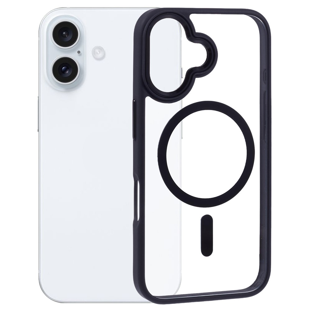 iPhone 16 - TPU Clear Cover With MagSafe Black — estuche
