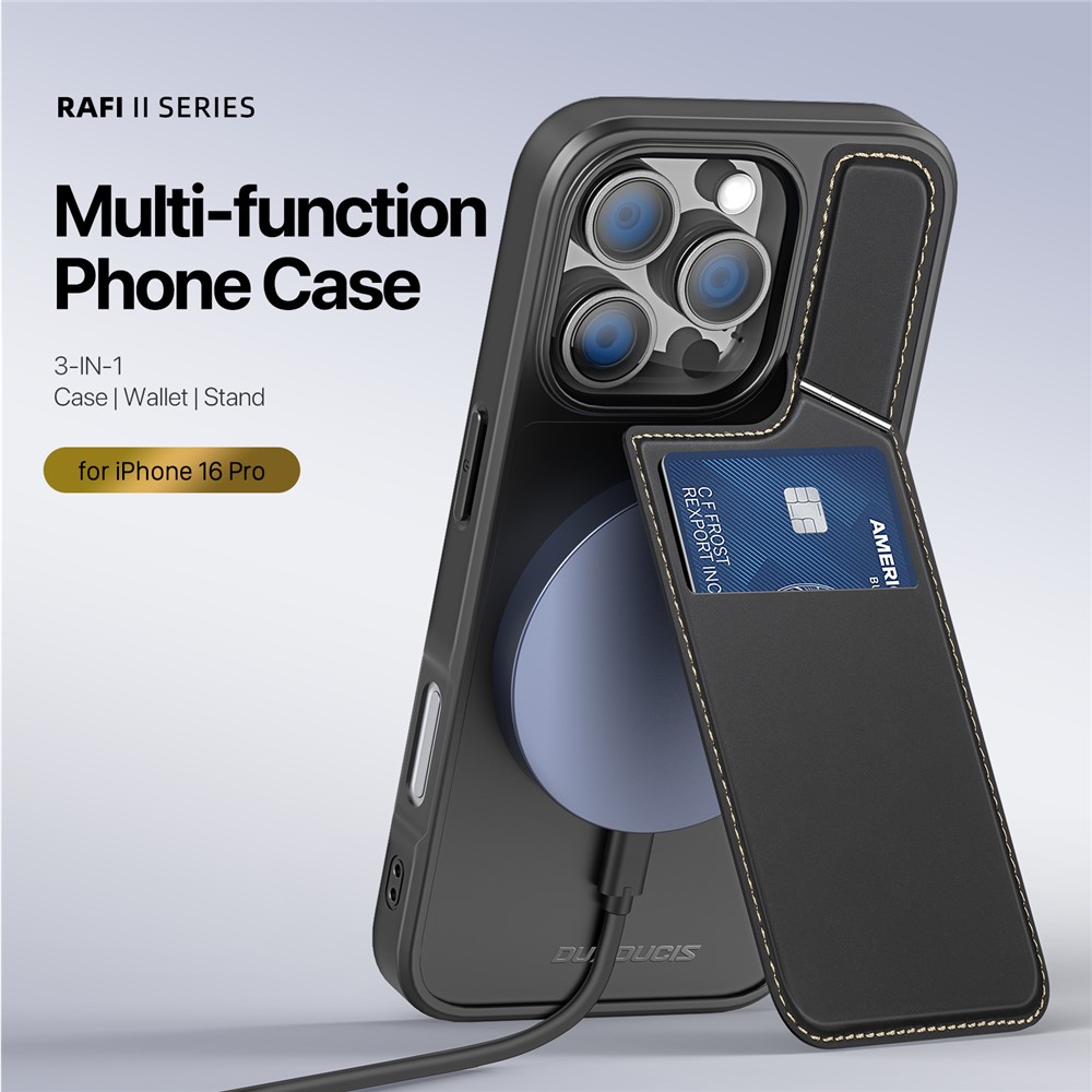 iPhone 16 Pro - DUX DUCIS Rafi Series Magnetic Black — estuche (foto 4 de 17)