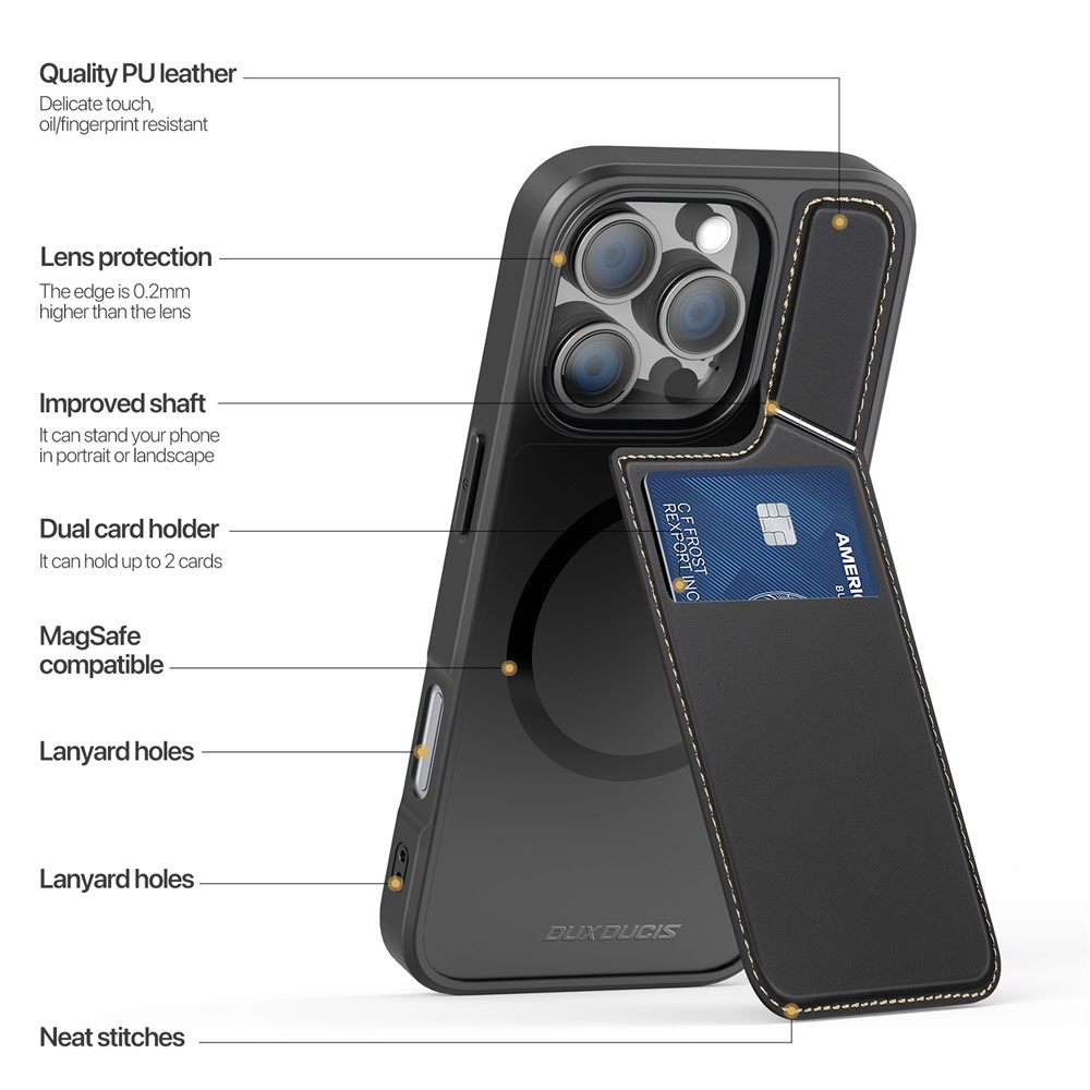 iPhone 16 Pro - DUX DUCIS Rafi Series Magnetic Black — estuche (foto 5 de 17)