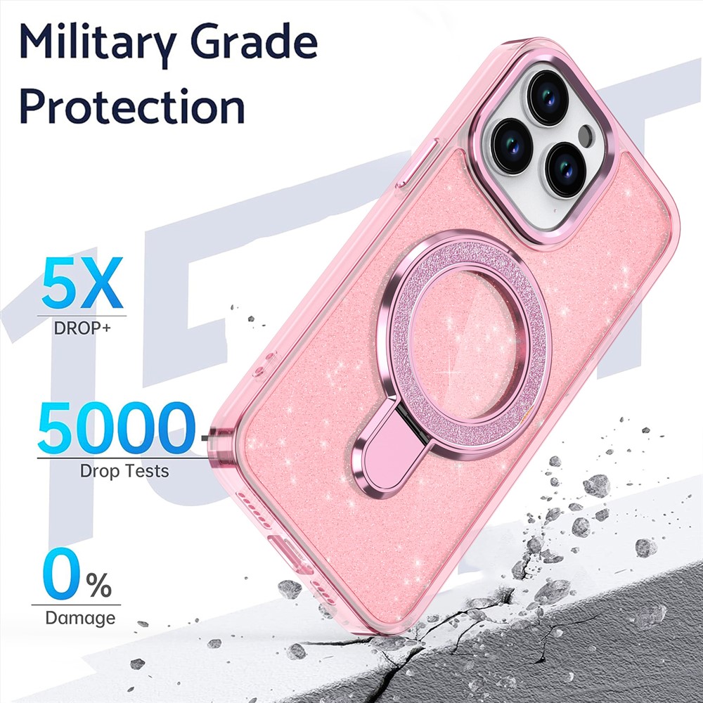 iPhone 16 Pro - Kickstand Glitter Transparent — estuche (foto 2 de 8)