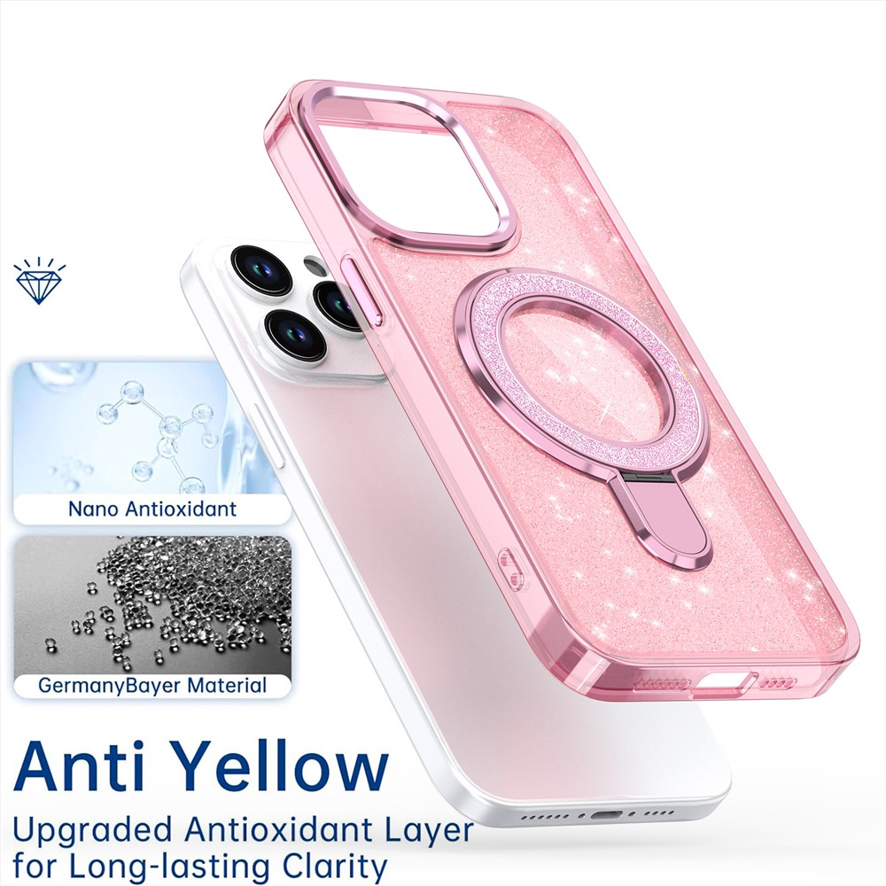 iPhone 16 Pro - Kickstand Glitter Transparent — estuche (foto 6 de 8)
