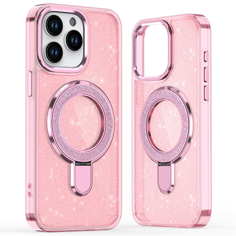 iPhone 16 Pro Max - Kickstand Glitter Pink — estuche