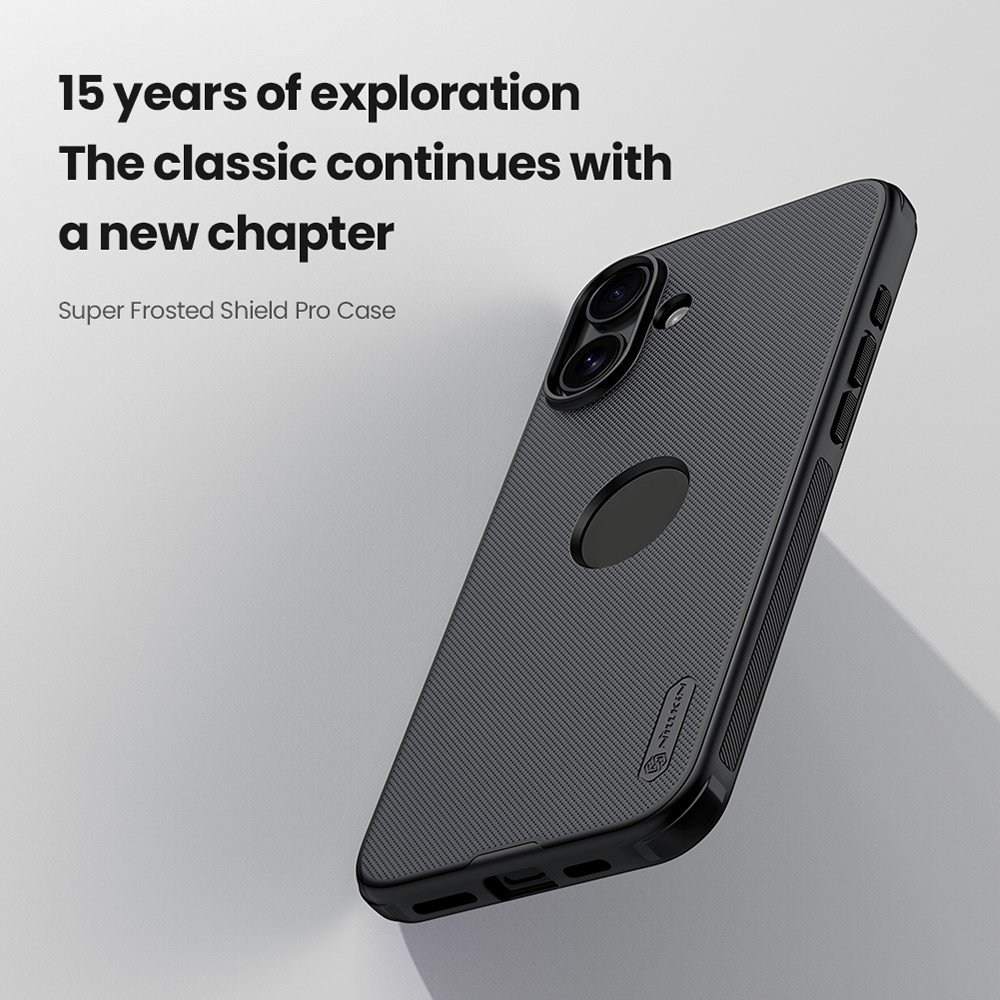 iPhone 16 - NILLKIN Frosted With Logo Hole Black — estuche (foto 5 de 10)