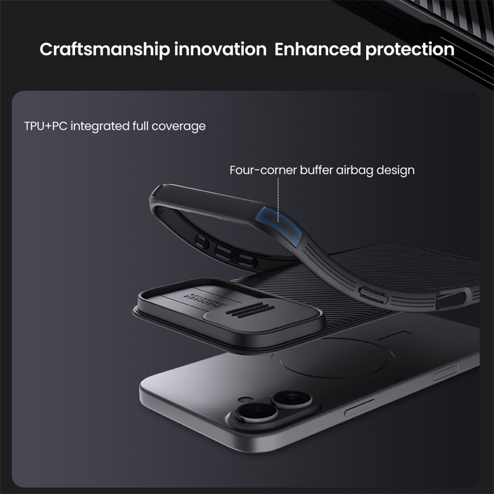 iPhone 16 - NILLKIN CamShield Black — estuche (foto 8 de 11)