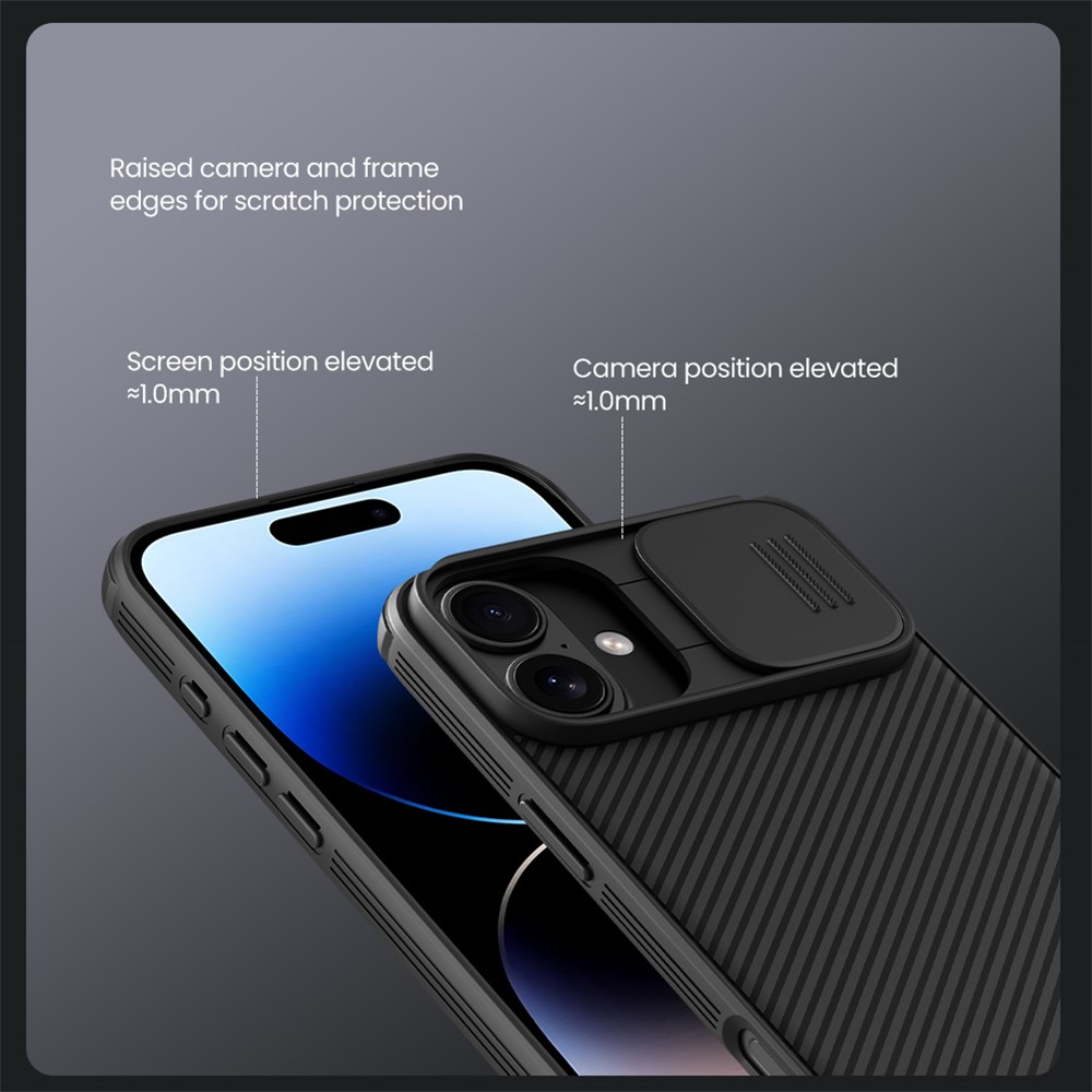 iPhone 16 - NILLKIN CamShield Black — estuche (foto 9 de 11)