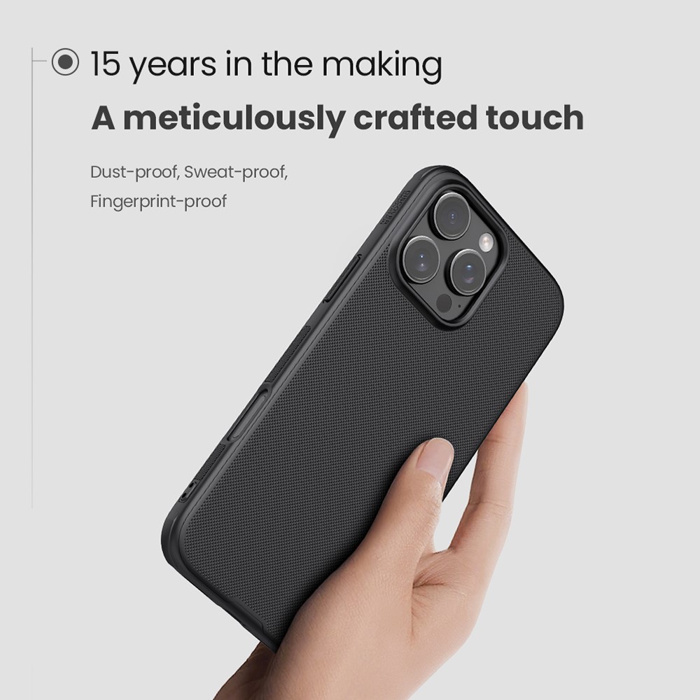 iPhone 16 Pro - NILLKIN Frosted Black — estuche (foto 7 de 11)