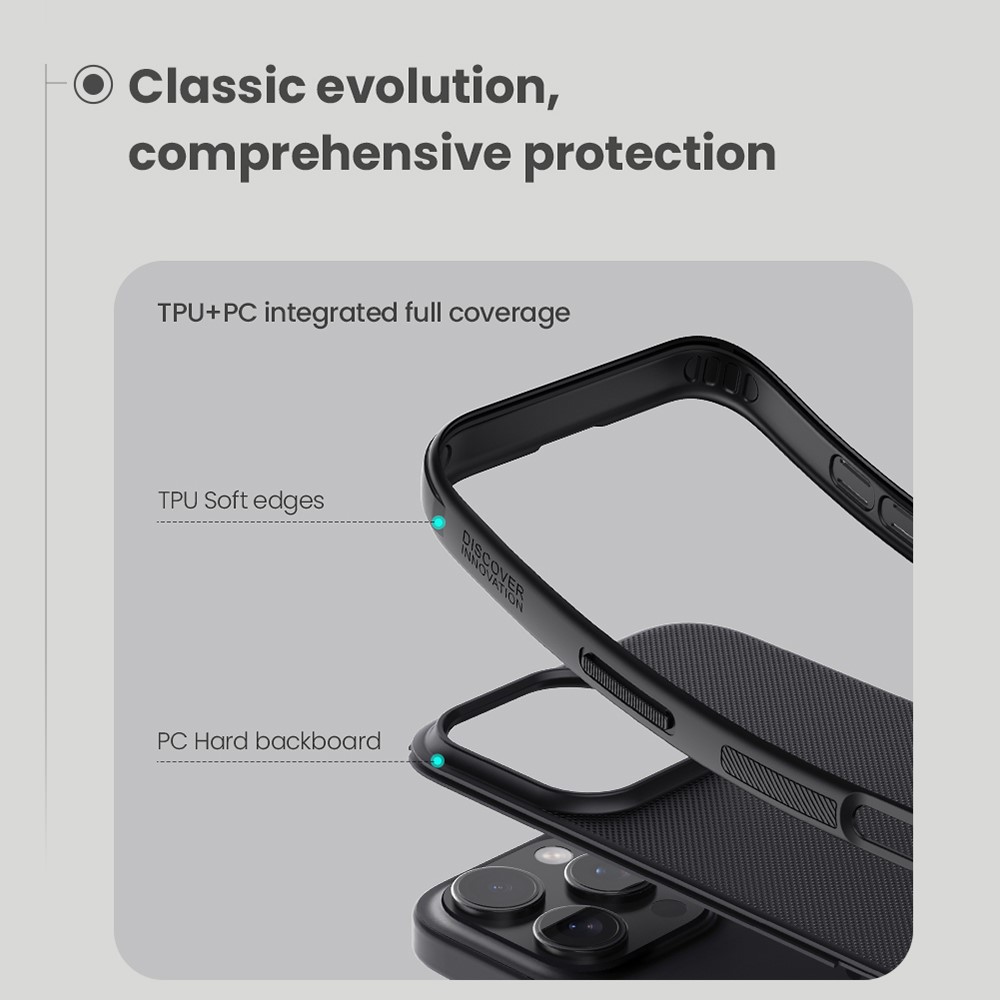 iPhone 16 Pro - NILLKIN Frosted Black — estuche (foto 8 de 11)