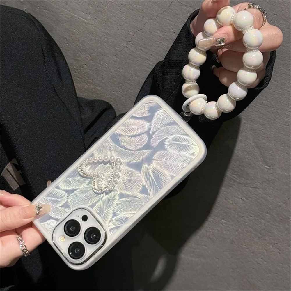 iPhone 16 Pro Max - Electroplating With Beaded Strap Double Love — estuche (foto 2 de 6)