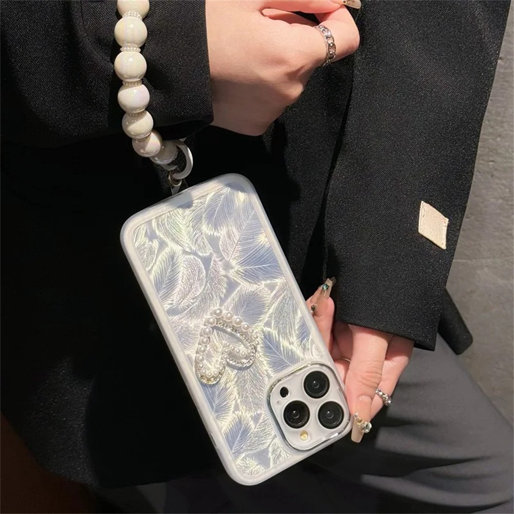 iPhone 16 Pro Max - Electroplating With Beaded Strap Double Love — estuche (foto 3 de 6)