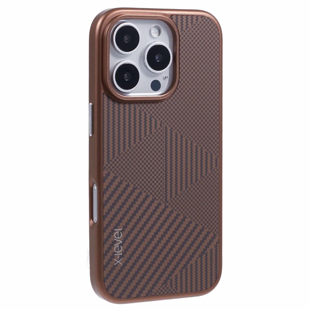 iPhone 16 Pro Max - X-LEVEL Carbon Nano Fiber Titanium Gold — estuche
