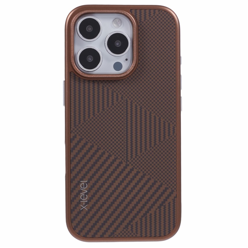 iPhone 16 Pro Max - X-LEVEL Carbon Nano Fiber Titanium Gold — estuche (foto 3 de 6)