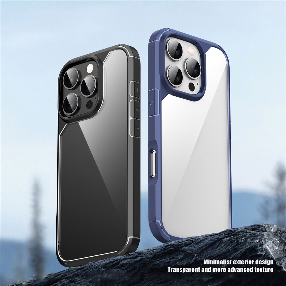 iPhone 16 Pro Max - IPAKY Shockproof Clear Back Blue — estuche (foto 2 de 8)