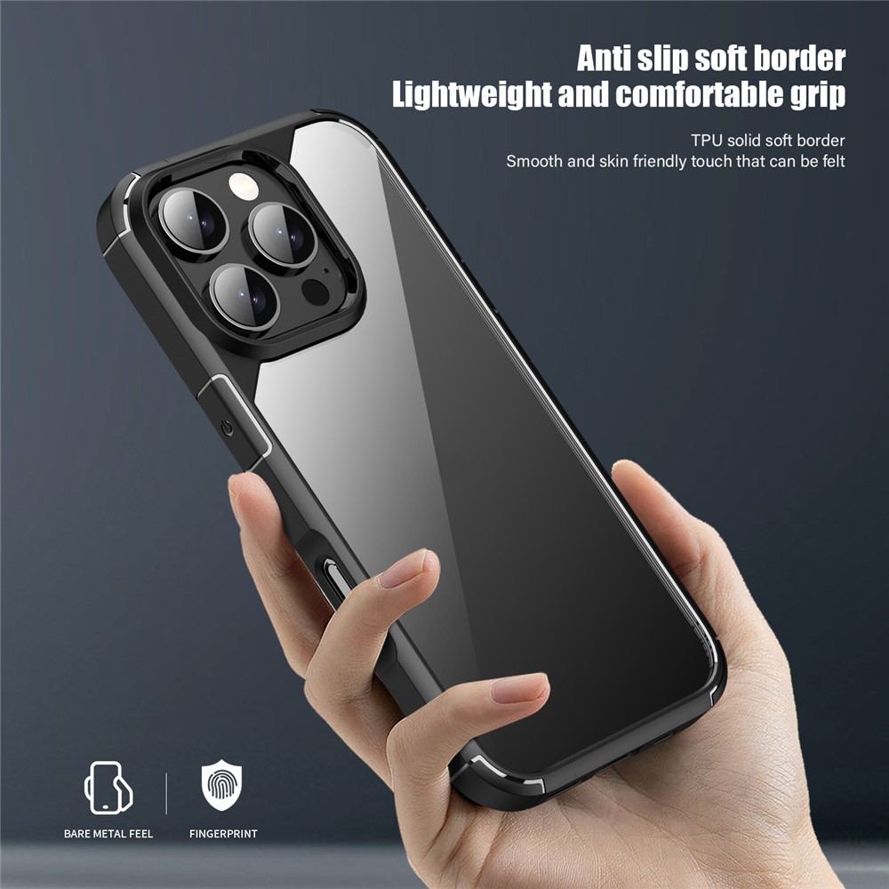 iPhone 16 Pro Max - IPAKY Shockproof Clear Back Blue — estuche (foto 7 de 8)