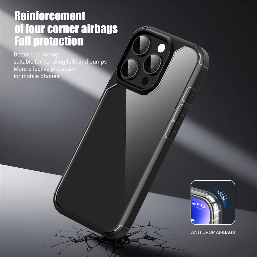 iPhone 16 Pro Max - IPAKY Shockproof Clear Back Blue — estuche (foto 8 de 8)