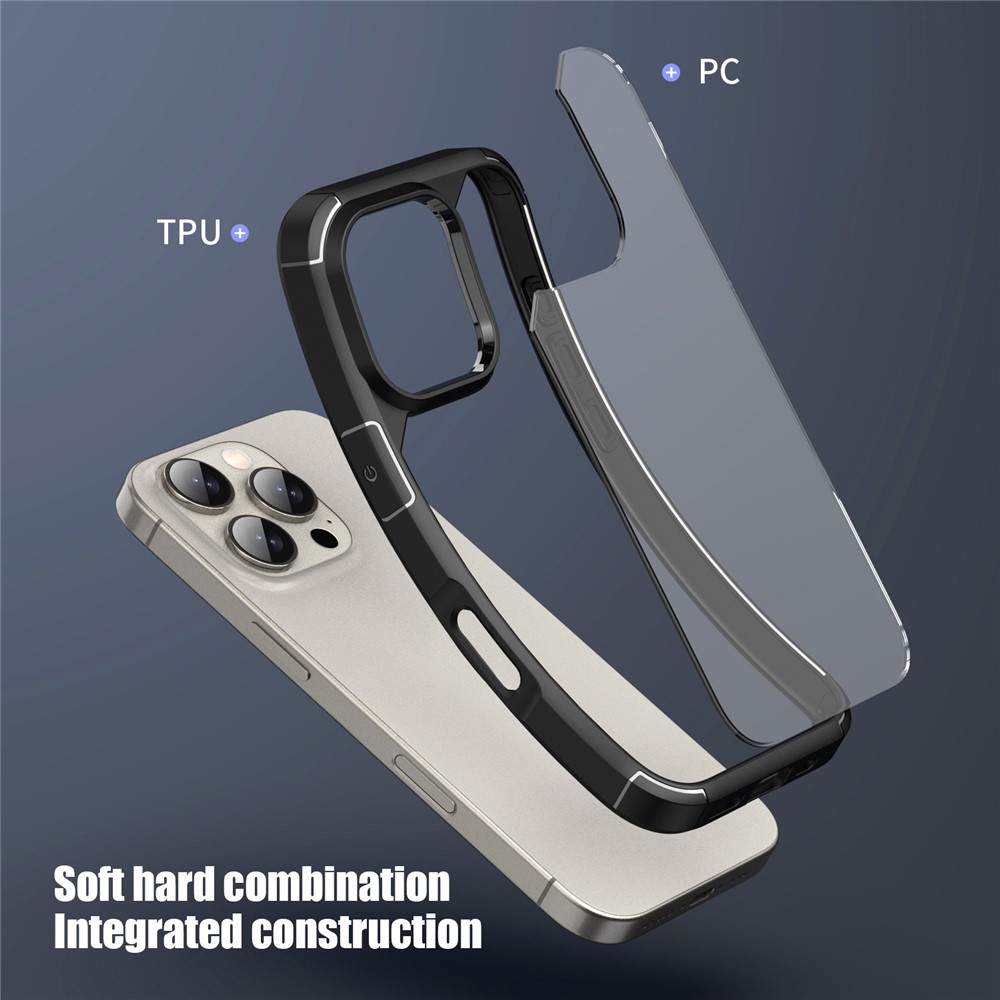 iPhone 16 Pro Max - IPAKY Shockproof Clear Back Grey — estuche (foto 5 de 8)