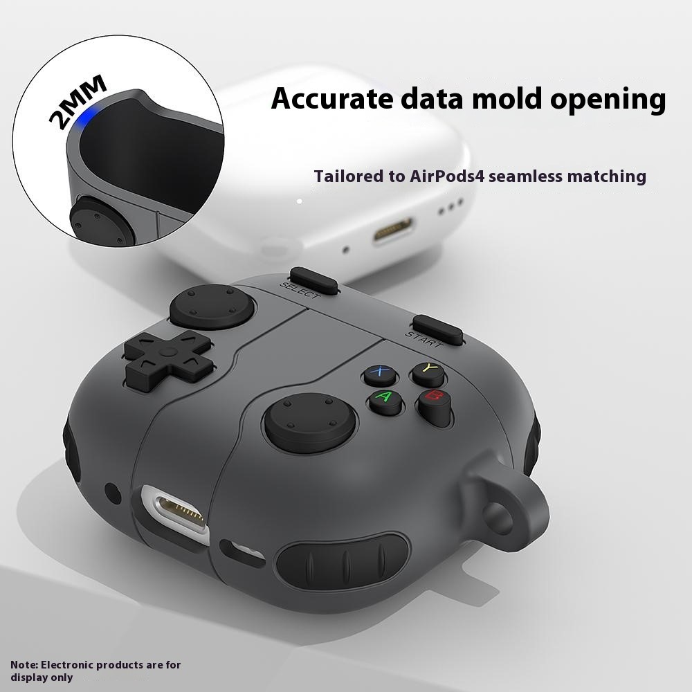 Apple AirPods 4 - Silicone 3D Game Console Dark Grey — estuche (foto 5 de 9)