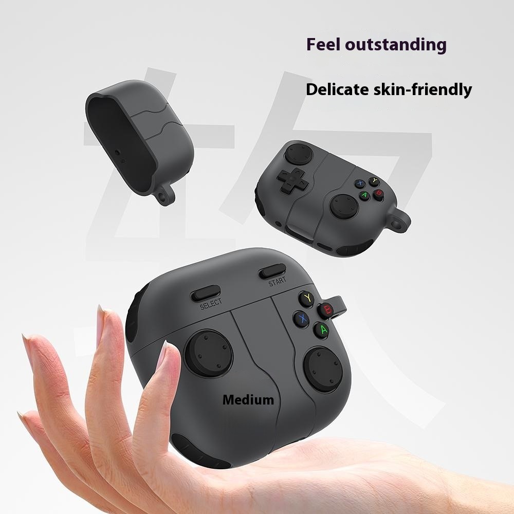 Apple AirPods 4 - Silicone 3D Game Console Dark Grey — estuche (foto 6 de 9)