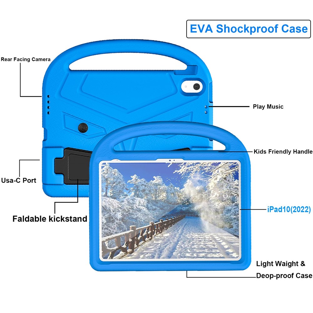 iPad 10.9 2022 - EVA Shockproof Handle Blue — estuche (foto 10 de 10)