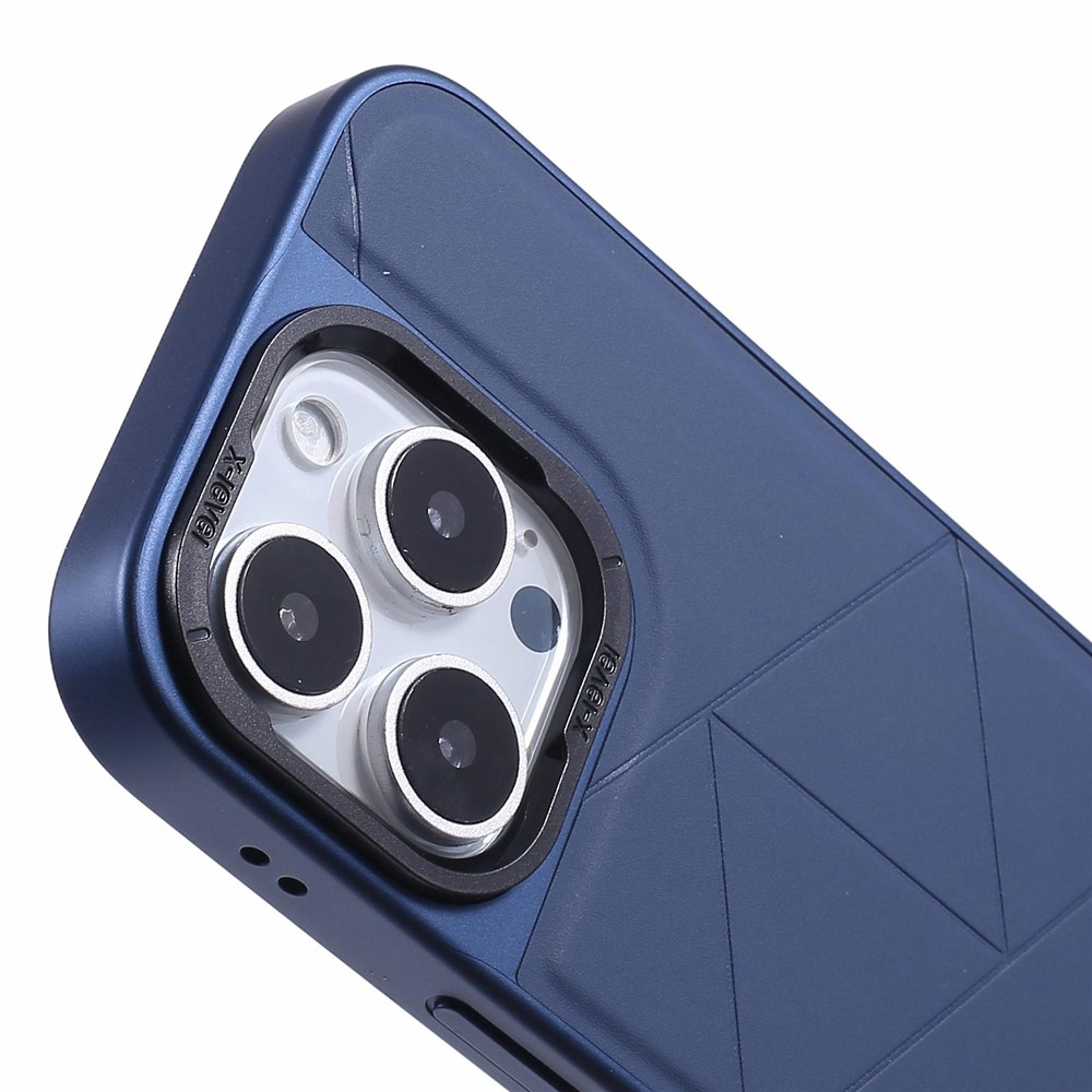 iPhone 16 Pro Max - X-LEVEL Geometric Leather Blue — estuche (foto 6 de 6)