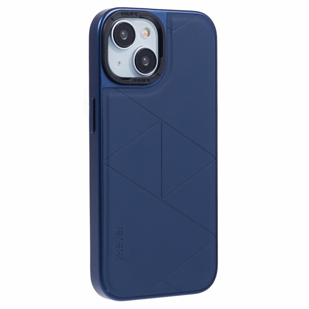 iPhone 15 - X-LEVEL Geometric Leather Blue