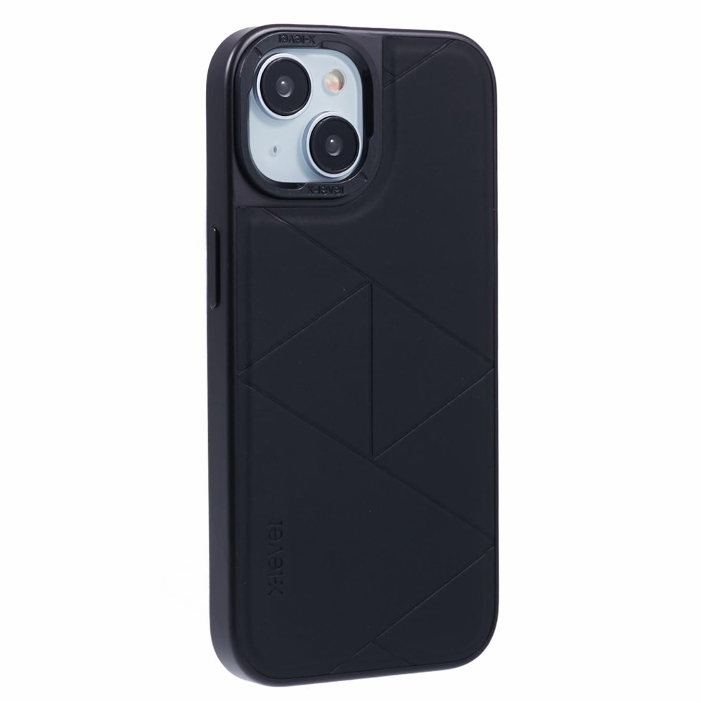 iPhone 15 - X-LEVEL Geometric Leather Black — estuche