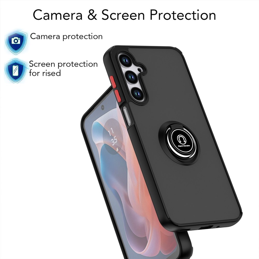Samsung Galaxy A36/A56 - TPU Ring Kickstand Black Red — estuche (foto 4 de 5)