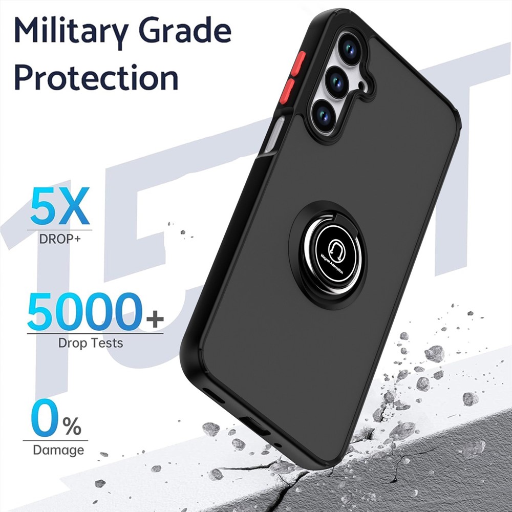 Samsung Galaxy A36/A56 - TPU Ring Kickstand Black Red — estuche (foto 5 de 5)