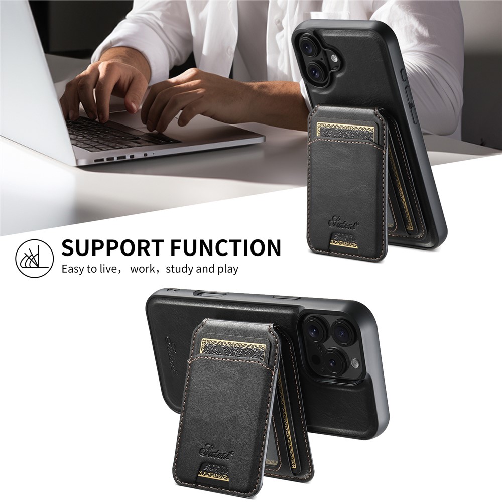iPhone 16 Pro Max - Magnetic Detachable Card Holder Black — estuche (foto 10 de 12)