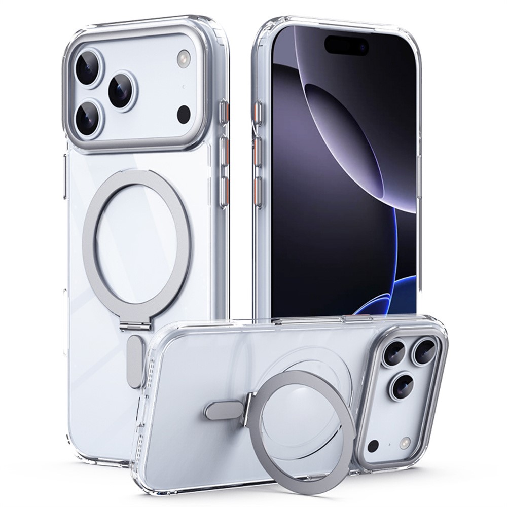 iPhone 17 Pro - Acrylic Metal Kickstand With MagSafe Silver — estuche