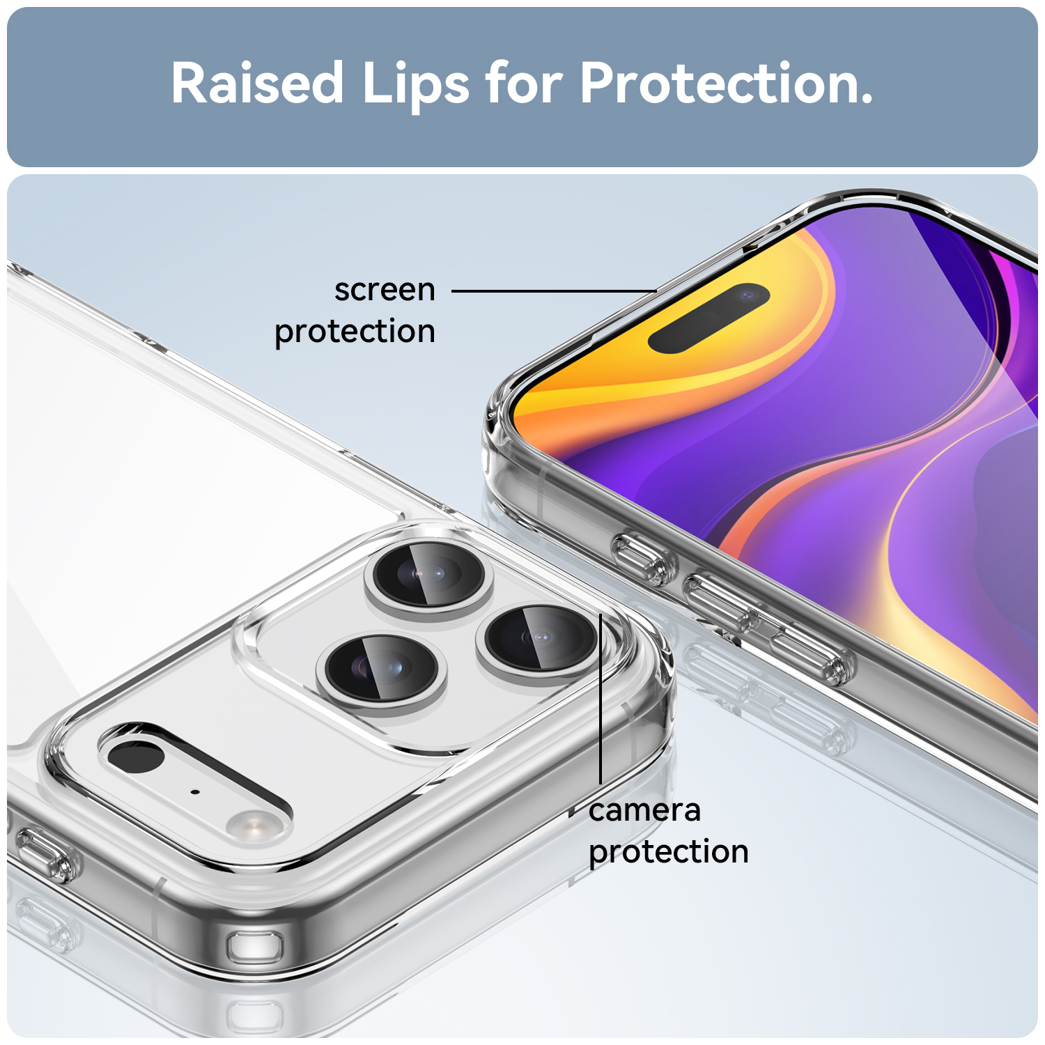 iPhone 17 Pro - WANLONFENG XC With Tempered Glass Transparent — estuche (foto 7 de 12)
