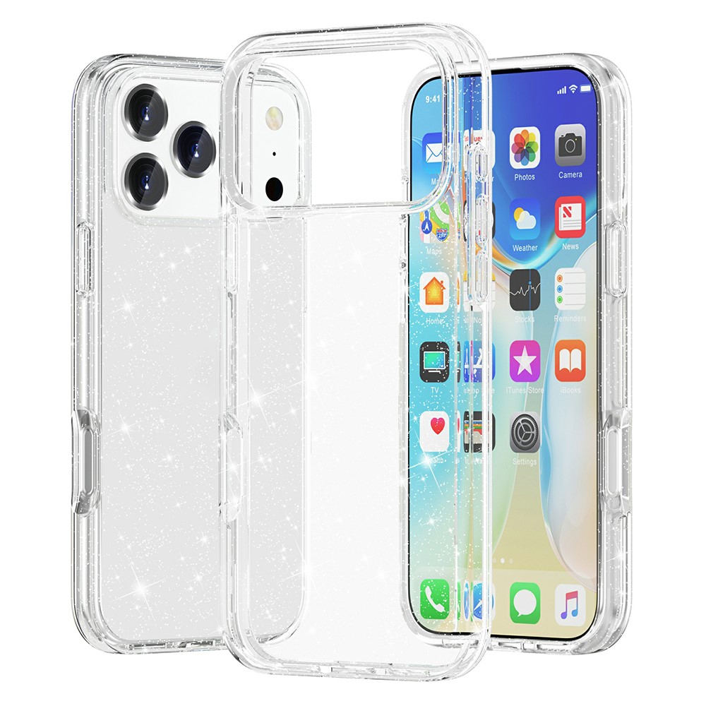 iPhone 17 Pro - TPU Glitter Powder Transparent — estuche