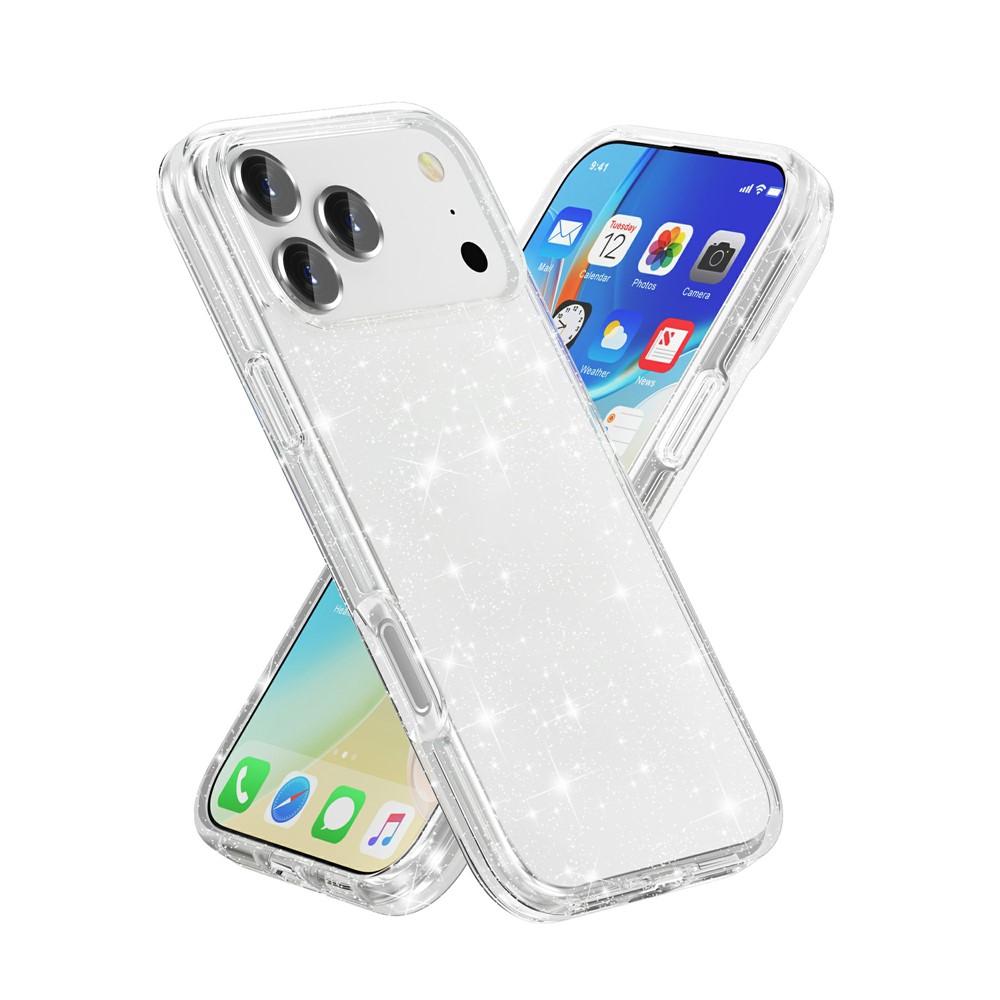 iPhone 17 Pro - TPU Glitter Powder Transparent — estuche (foto 2 de 7)