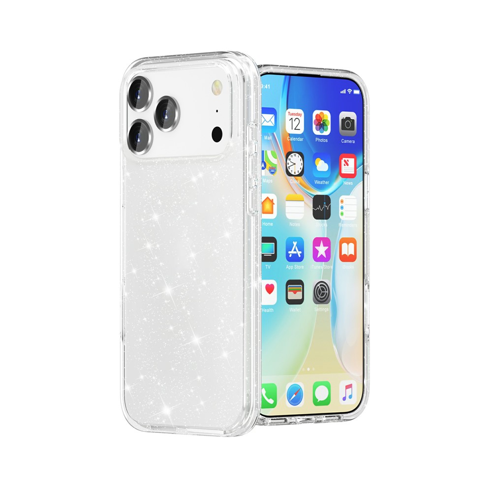 iPhone 17 Pro - TPU Glitter Powder Transparent — estuche (foto 5 de 7)